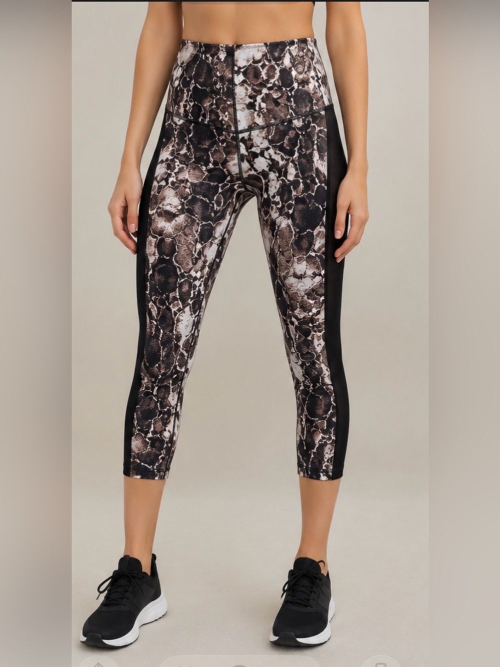 Emily Hsu Design Abstract Snakeskin Print Cropped Leggings XS NWOT